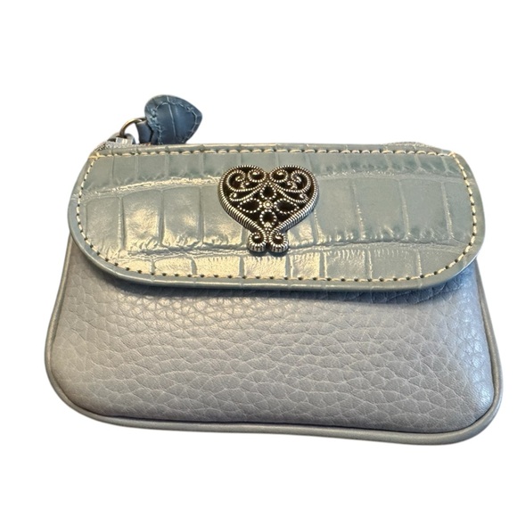 Brighton Leather Coin Purse Wallet ID Card Holder Blue - Picture 1 of 8